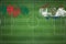 Bangladesh vs Paraguay Soccer Match, national colors, national flags, soccer field, football game, Copy space