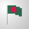 Bangladesh waving Flag creative background