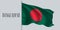 Bangladesh waving flag on flagpole vector illustration
