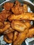 Bangladeshi junk food called "daler bora". Fry food for ifter in Rahman