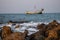 Bangladeshi traditional fishing boat on St. Martin\\\'s Island.