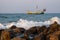 Bangladeshi traditional fishing boat on St. Martin\\\'s Island.