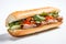Banh Mi, Vietnamese sandwich made with a French baguette, pickled vegetables and meat, AI generative