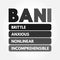 BANI - Brittle Anxious Nonlinear Incomprehensible acronym, encompasses instability and chaotic, surprising, and disorienting