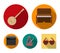 Banjo, piano,loudspeaker, metronome. Musical instruments set collection icons in flat style vector symbol stock