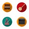 Banjo, piano,loudspeaker, metronome. Musical instruments set collection icons in flat style vector symbol stock