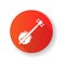 Banjo red flat design long shadow glyph icon