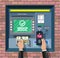 Bank ATM. Automatic teller machine.