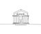 Bank, bank building, court, building with columns one line art. Continuous line drawing of bank, money, finance