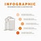 bank, banking, building, federal, government Infographics Template for Website and Presentation. Line Gray icon with Orange