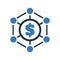 Bank, banking, network icon. Simple editable vector graphics