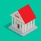 Bank Building in Ancient Style Isometric Icon