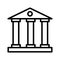 Bank building, Business centre, court, museum vector line icon on white background. Vector sign for mobile app and web sites