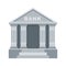 Bank building flat vector icon. Classic view