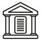 Bank building icon outline vector. Economy loan rate