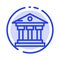 Bank, Building, Money, Service Blue Dotted Line Line Icon