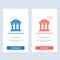 Bank, Building, Money, Service  Blue and Red Download and Buy Now web Widget Card Template