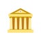 Bank building sign. Classical Greece Roman architecture in gold