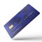 Bank card at an angle to the camera. Credit card upright on a white background. Fictional card number. 3d visualization