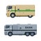 Bank or Cash-in-transit Vehicle Transfering and Transporting Valuables Vector Set