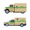 Bank or Cash-in-transit Vehicle Transfering and Transporting Valuables Vector Set