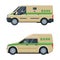 Bank or Cash-in-transit Vehicle Transfering and Transporting Valuables Vector Set