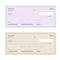 Bank Check with Modern Design. Flat illustration. Cheque book on colored background. Bank check with pen. Concept