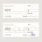 Bank Check Template Set. Vector