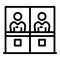 Bank clerks icon, outline style