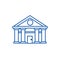 Bank,court of justice line icon concept. Bank,court of justice flat  vector symbol, sign, outline illustration.