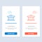 Bank, Courthouse, Finance, Finance, Building  Blue and Red Download and Buy Now web Widget Card Template