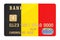 Bank credit card featuring Belgian flag. National banking system in Belgium concept. 3D rendering