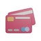 Bank credit card icon 3d rendering illustration