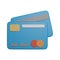 Bank credit card icon 3d rendering illustration