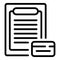 Bank credit document icon, outline style