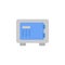 Bank, deposit, money, safe, strongbox two color blue and gray icon