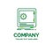 Bank, deposit, safe, safety, strongbox Flat Business Logo templa