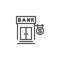 Bank doors line icon