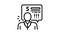 bank employee demand money for pay loan line icon animation