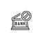 Bank failure line icon