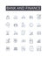 Bank and finance line icons collection. Financial institution, Depository, Lending agency, Investment firm, Credit union