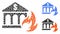 Bank fire disaster Mosaic Icon of Circle Dots