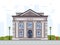 Bank or government building, architecture with columns. Classical public building facade or exterior