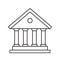 Bank icon line courthouse, library, government city hall, vector illustration banking icon