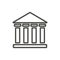 Bank icon vector. Outline institute building. Line banking symbol.