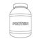 The Bank labeled protein. Sports supplements in nutrition for muscle growth.Gym And Workout single icon in outline style