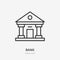 Bank line icon, vector pictogram of finance house. Courthouse illustration, sign for building exterior