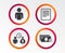 Bank loans icons. Fill document and get money.