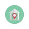 Bank location flat color icon