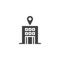 Bank location pin vector icon